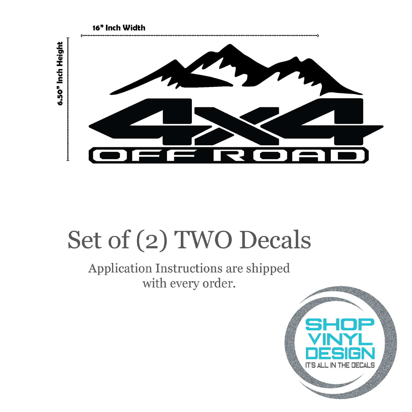 RAM Trucks 4 x 4 Off Road Replacement Bedside Decals #18Mountain