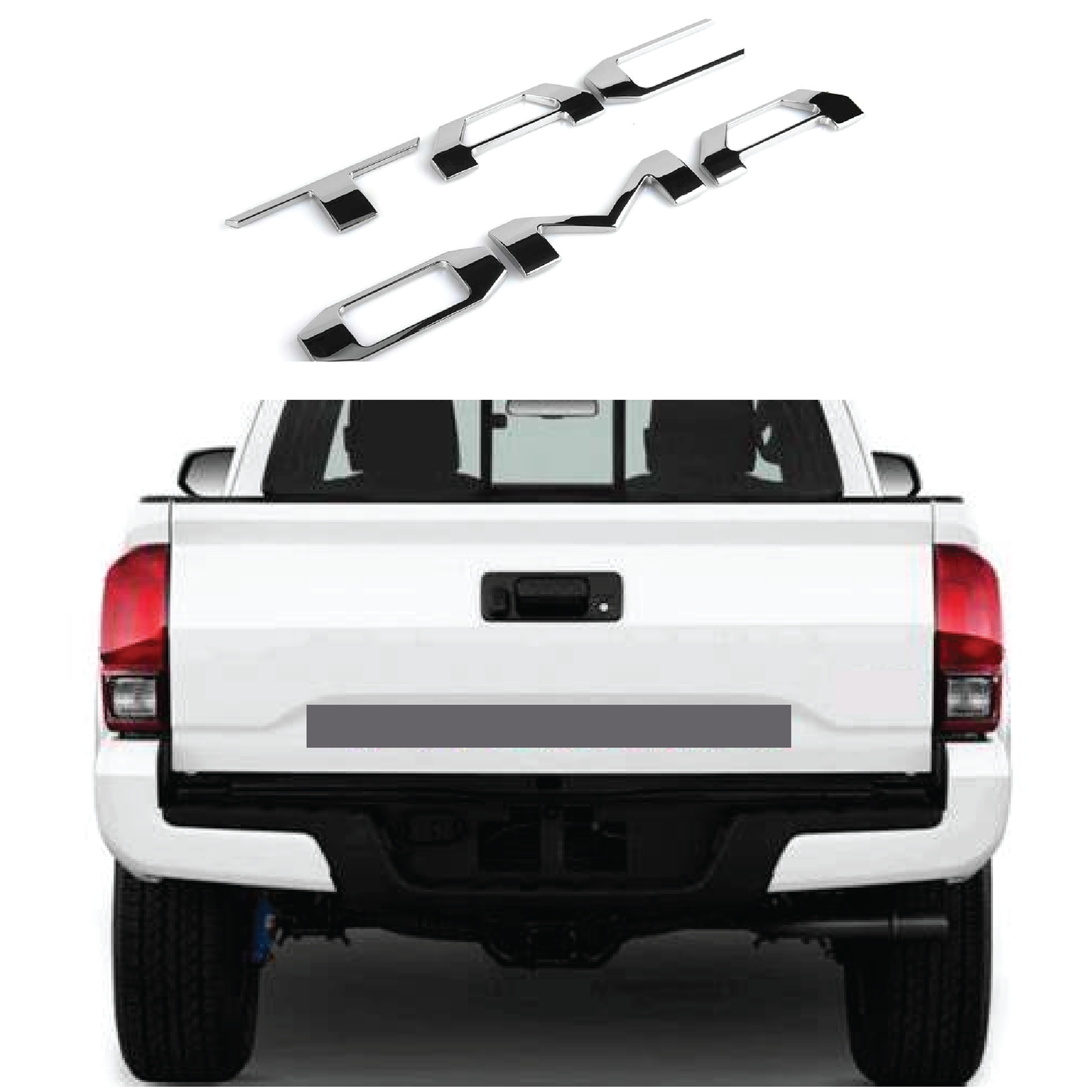 Replacement for Toyota Tacoma 3D Raised Tailgate Letters CHROME || 2019