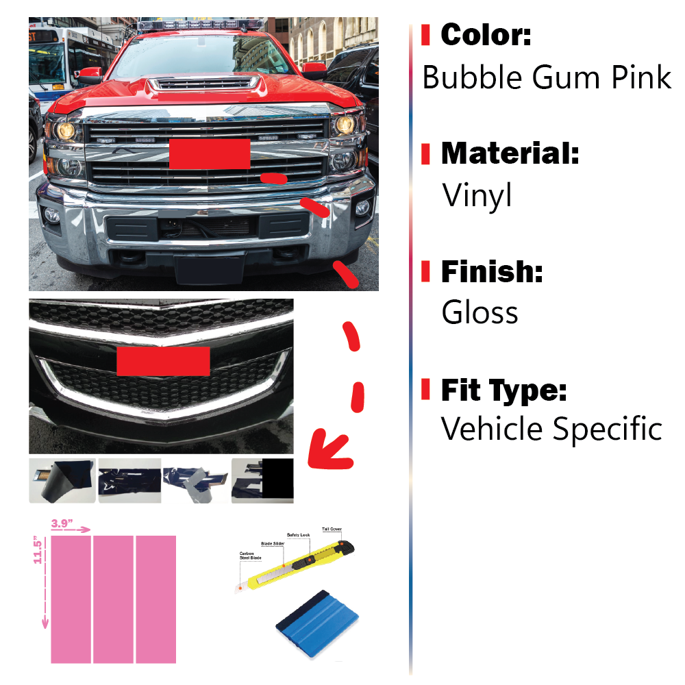 Bowtie Emblem Wrap Kit (Bubble Gum Pink Gloss)