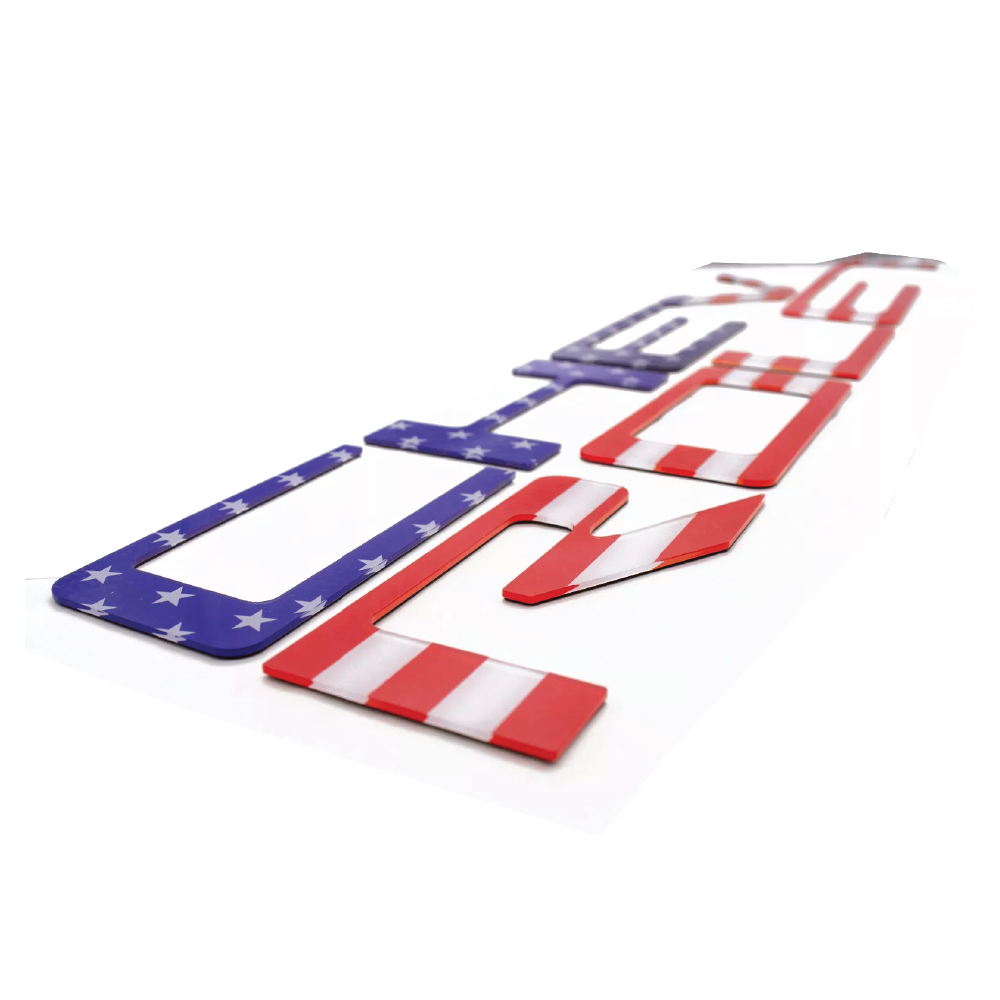 Replacement for Chevrolet Silverado 3D Raised Tailgate Letters USA FLAG || 2019 - 2022