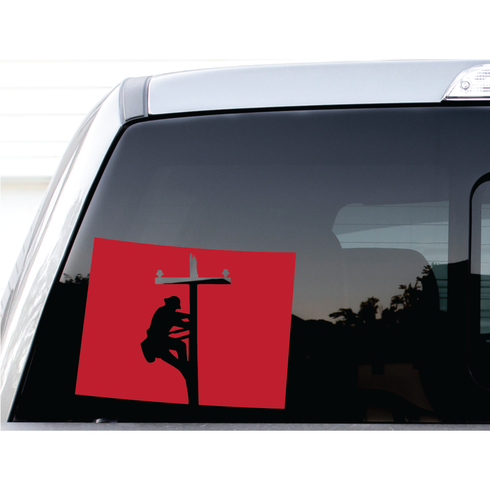 LINEMAN COLORADO DECAL ON TRUCK WINDOW BY SHOP VINYL DESIGN
