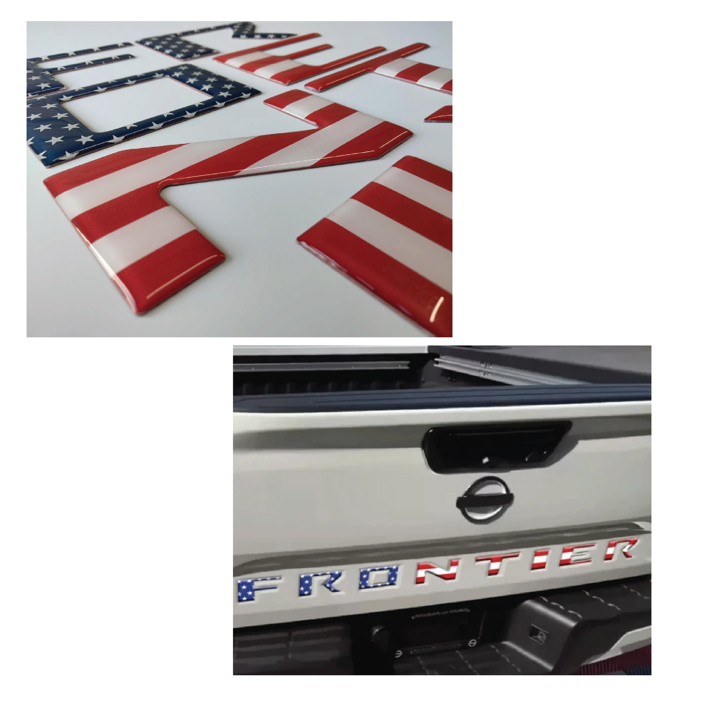 Replacement for Nissan Frontier 3D Raised Tailgate Letters RWB USA || 4-Door 2022 - 2024