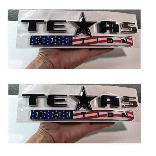 Texas Edition Logo Emblem USA Flag Style || PAIR