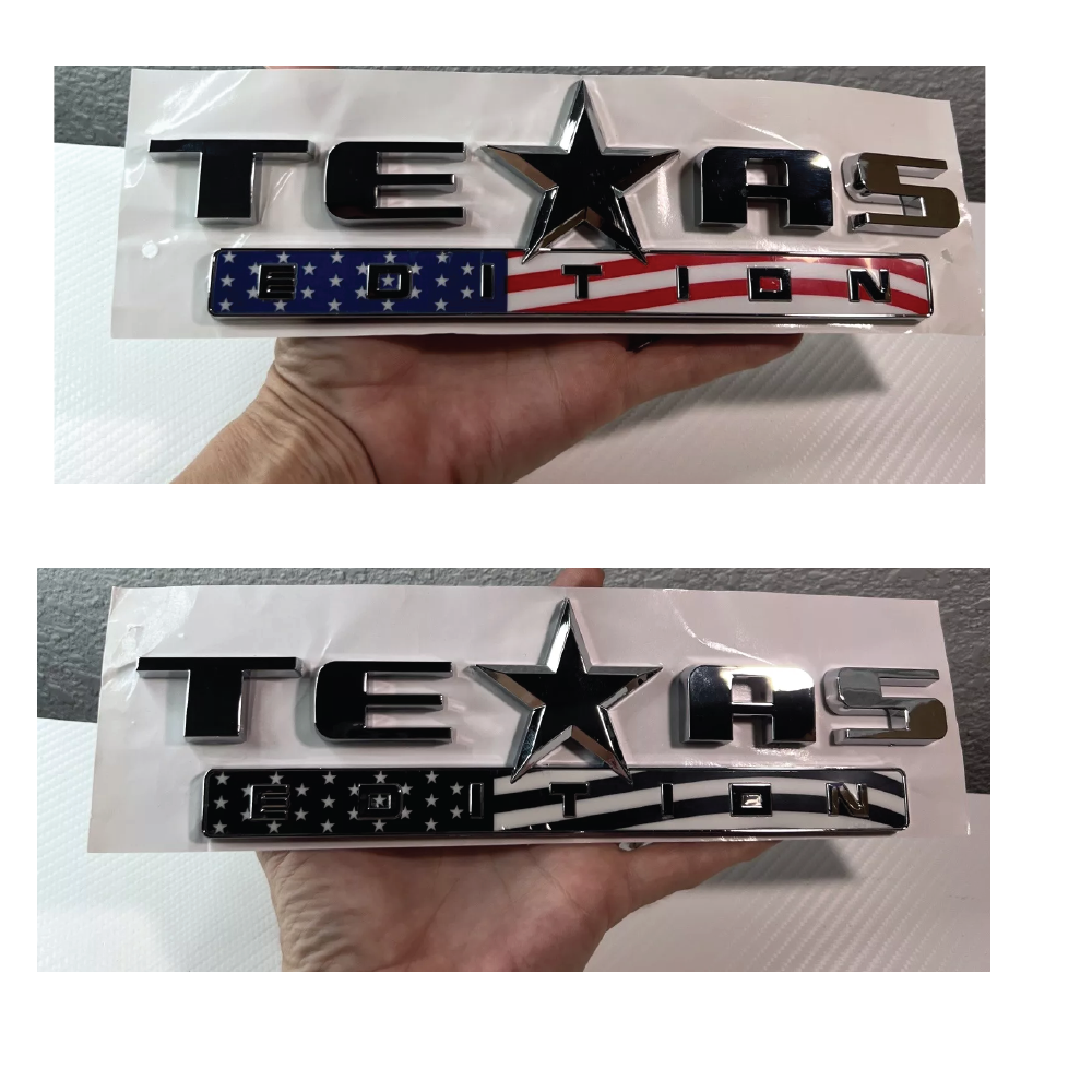 Texas Edition Logo Emblem USA Flag Style || PAIR