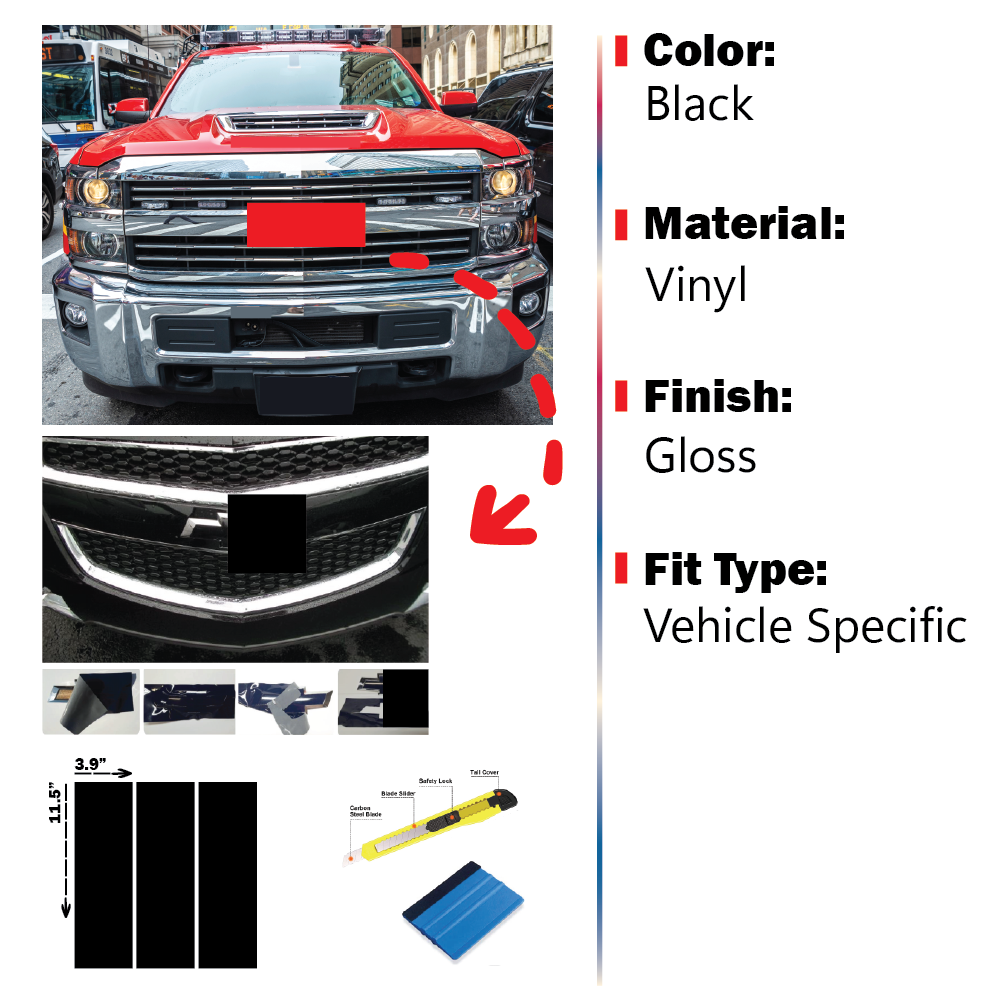 Bowtie Emblem Wrap Kit (Black Gloss)