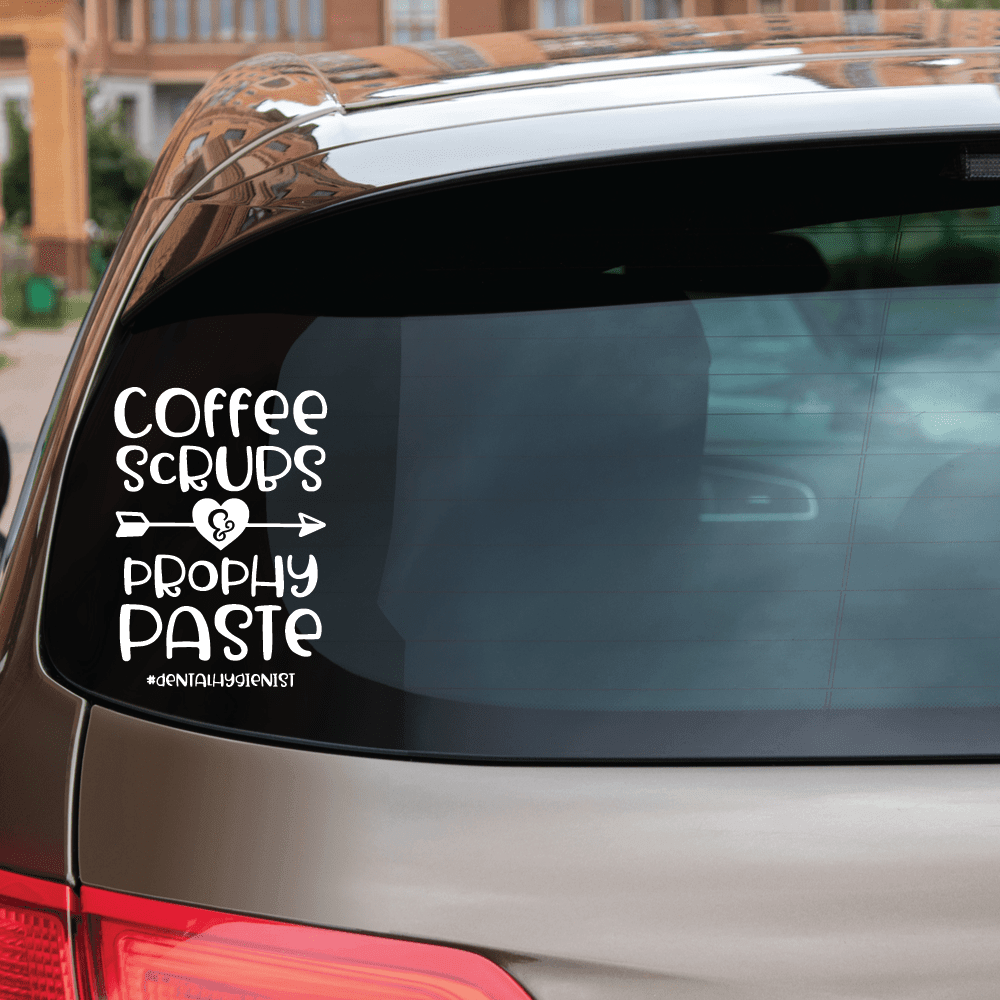 ShopVinylDesignStore.com Dental Hygienist, Coffee Scrubs Prophy Paste Wide Shop Vinyl Design decals stickers