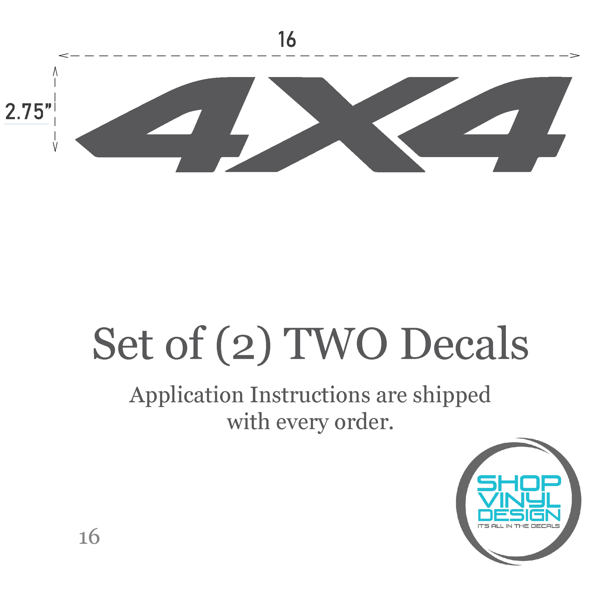 Shop Vinyl Design F-150 F-250 4 x 4 Replacement Bedside Decals #16 Vehicle Vinyl Graphic Decal Shop Vinyl Design decals stickers