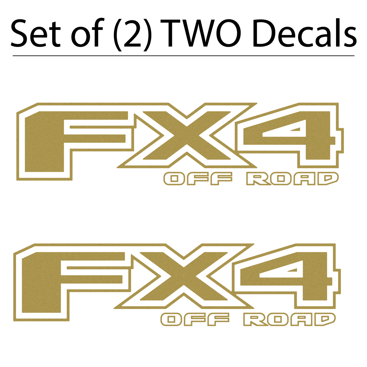 Shop Vinyl Design F-150 F-250 FX4 Off Road Replacement Bedside Decals Vehicle Vinyl Graphic Decal Gold Metallic Shop Vinyl Design decals stickers