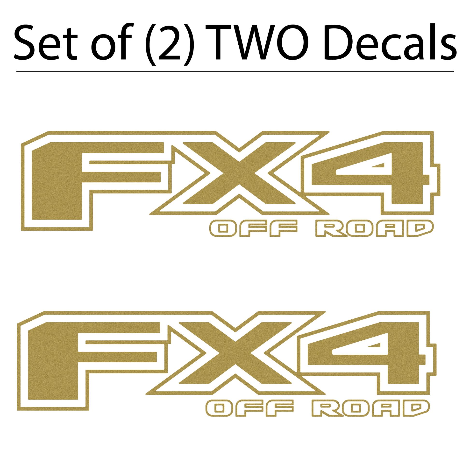 Shop Vinyl Design F-150 F-250 FX4 Off Road Replacement Bedside Decals Vehicle Vinyl Graphic Decal Gold Metallic Shop Vinyl Design decals stickers