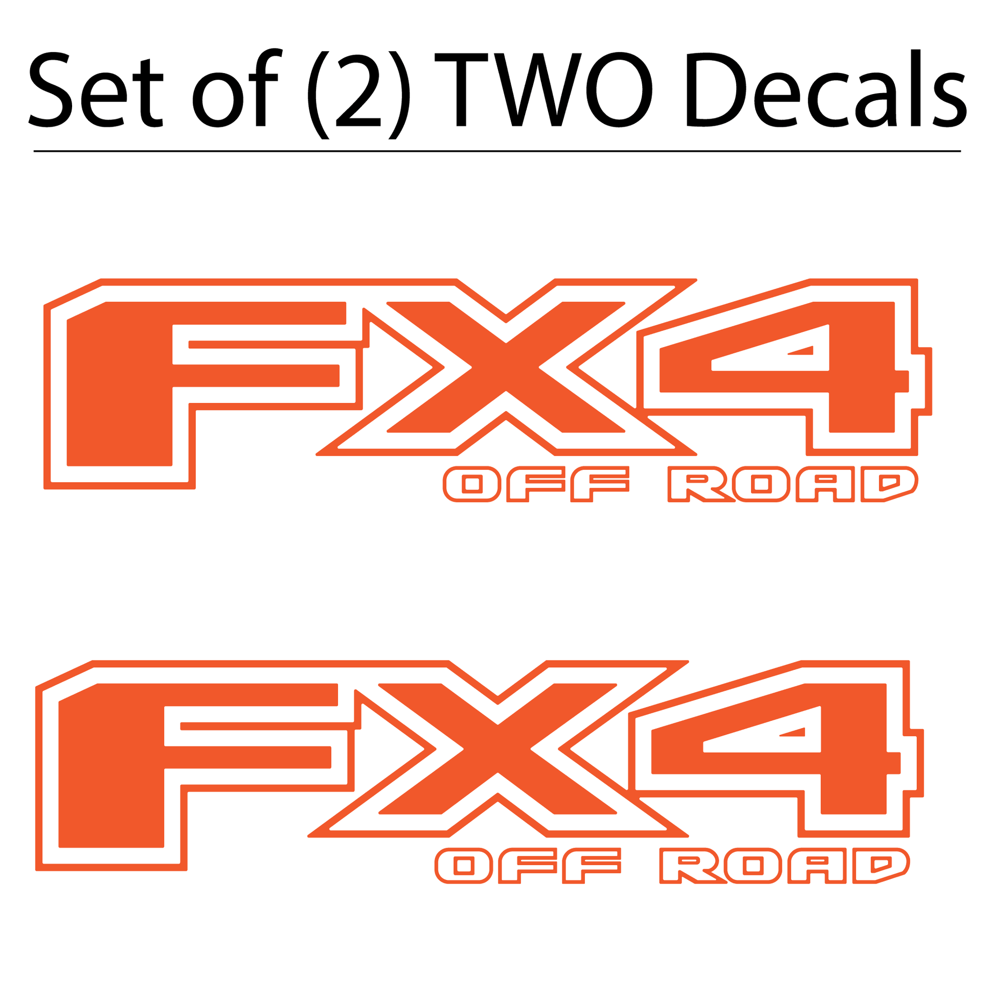 Shop Vinyl Design F-150 F-250 FX4 Off Road Replacement Bedside Decals Vehicle Vinyl Graphic Decal Orange Gloss Shop Vinyl Design decals stickers