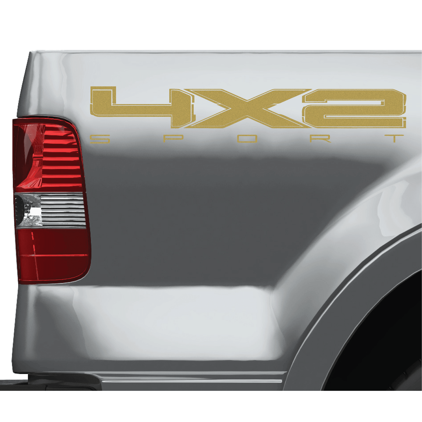 Shop Vinyl Design F-150 F-250 Trucks 4 x 2 Sport Replacement Bedside Decals #07 Vehicle decal 001 Gold Metallic Shop Vinyl Design decals stickers