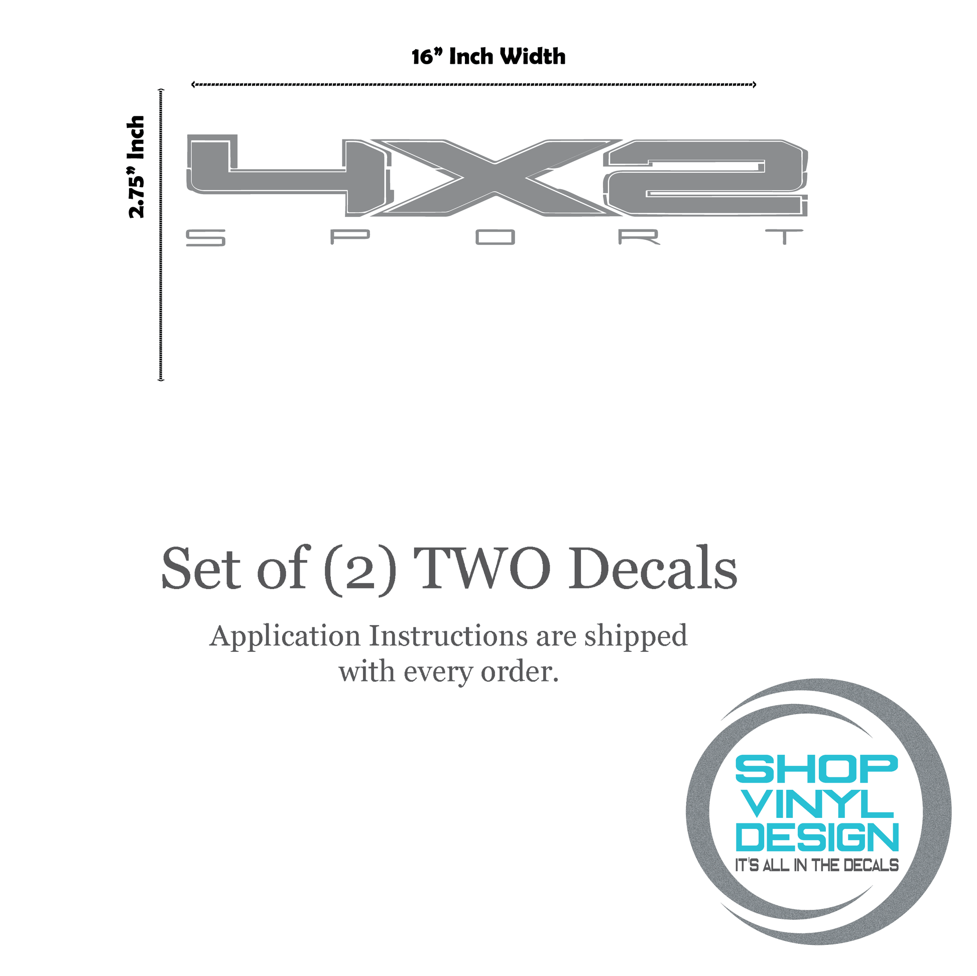 Shop Vinyl Design F-150 F-250 Trucks 4 x 2 Sport Replacement Bedside Decals #07 Vehicle decal 001 Shop Vinyl Design decals stickers