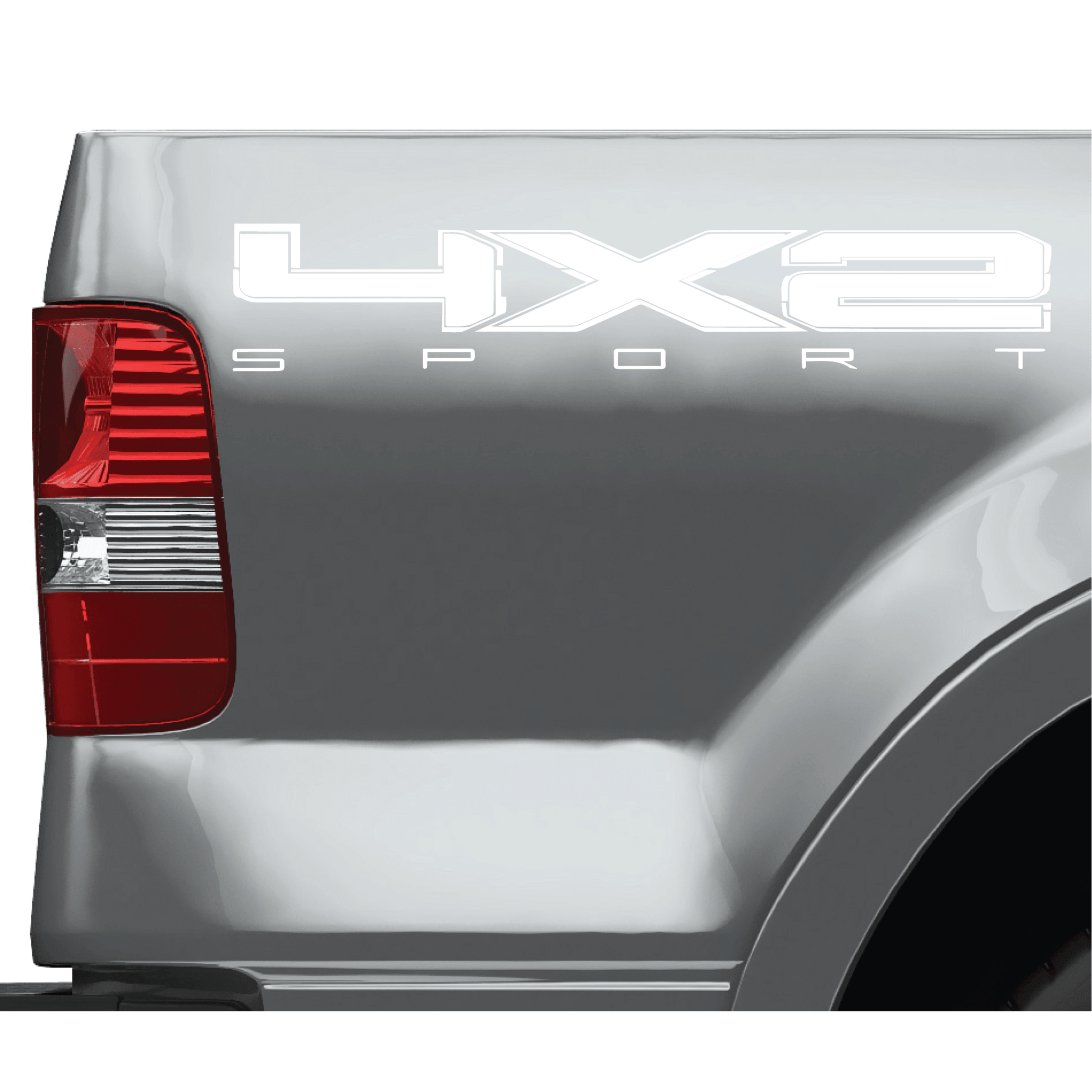 Shop Vinyl Design F-150 F-250 Trucks 4 x 2 Sport Replacement Bedside Decals #07 Vehicle decal 001 White Gloss Shop Vinyl Design decals stickers