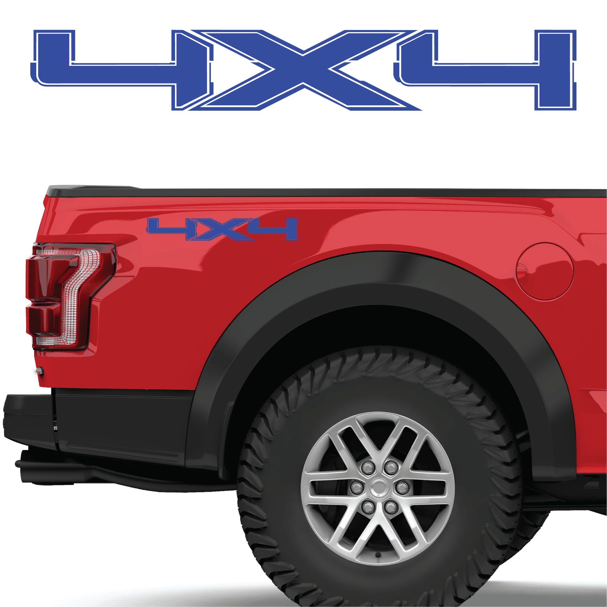 Shop Vinyl Design F-150 F-250 Trucks 4 x 4 Replacement Bedside Decals #14 Vehicle decal 001 Brilliant Blue Gloss Shop Vinyl Design decals stickers
