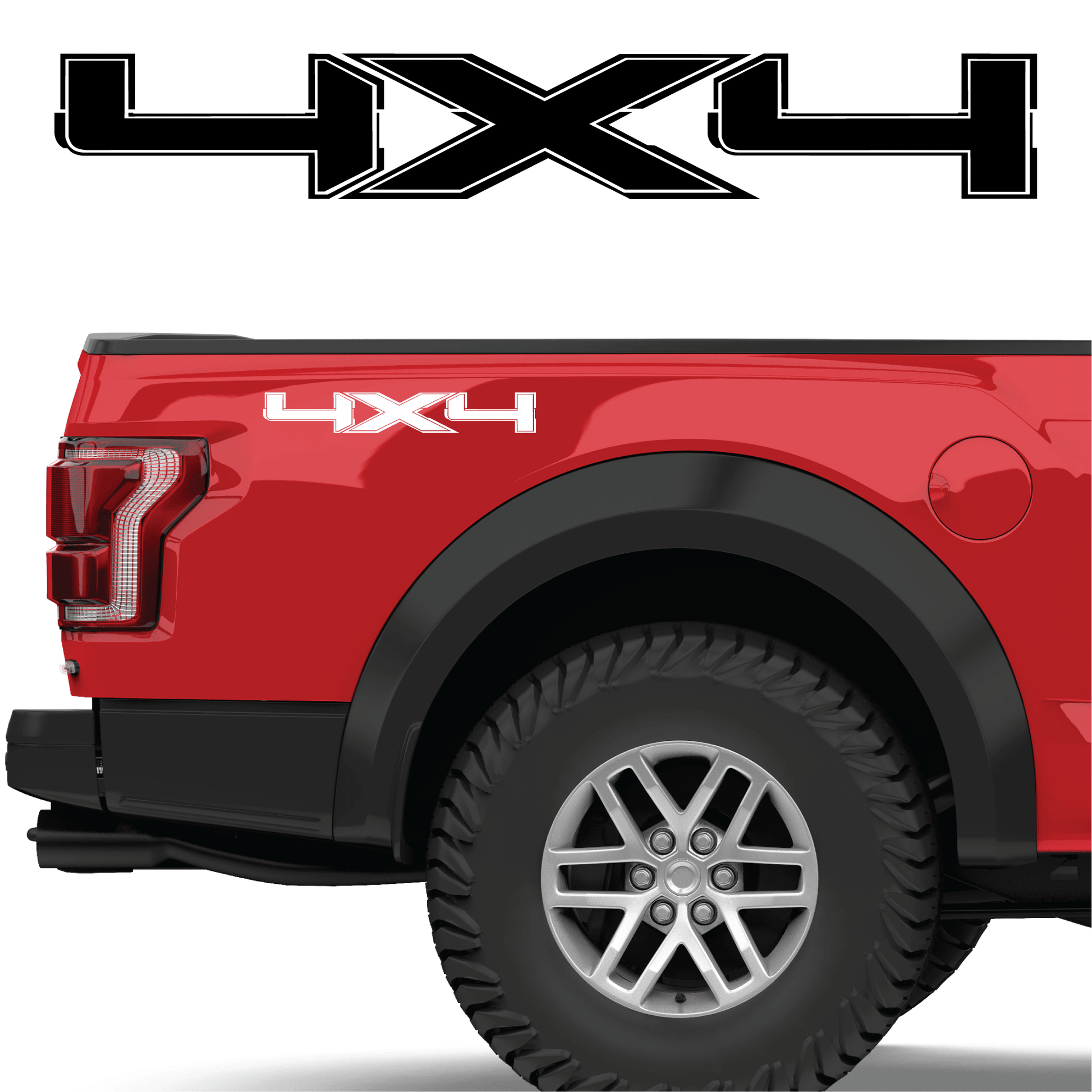 Shop Vinyl Design F-150 F-250 Trucks 4 x 4 Replacement Bedside Decals #14 Vehicle decal 001 White Gloss Shop Vinyl Design decals stickers