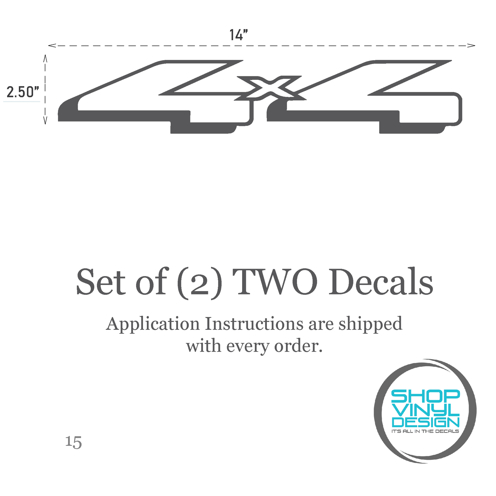 Shop Vinyl Design F-150 F-250 Trucks 4 x 4 Replacement Bedside Decals #15 Vehicle Vinyl Graphic Decal Shop Vinyl Design decals stickers
