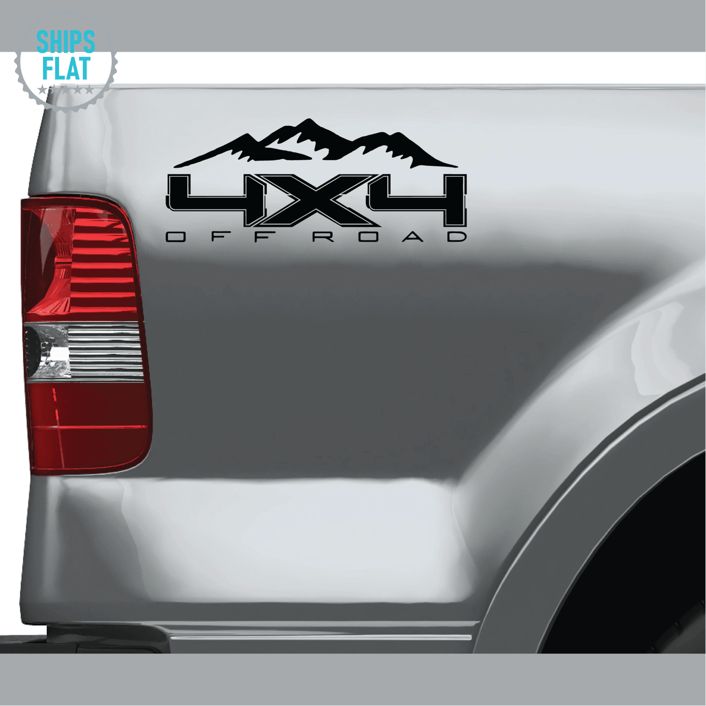 Shop Vinyl Design F-150 F-250 Trucks Replacement Bedside Decals Mountain 4 x 4 Off Road #09 Vehicle decal 001 Black Gloss Shop Vinyl Design decals stickers