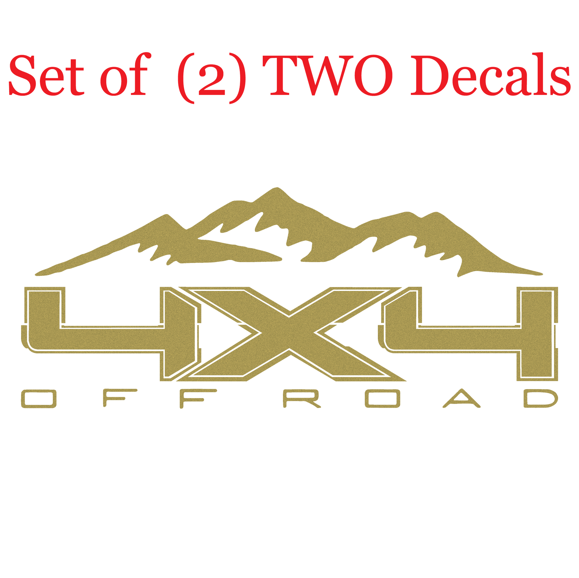 Shop Vinyl Design F-150 F-250 Trucks Replacement Bedside Decals Mountain 4 x 4 Off Road #09 Vehicle decal 001 Gold Metallic Shop Vinyl Design decals stickers