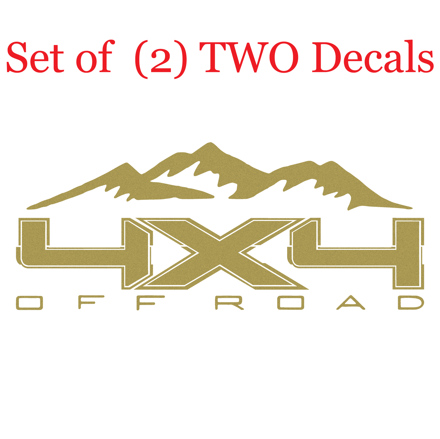 Shop Vinyl Design F-150 F-250 Trucks Replacement Bedside Decals Mountain 4 x 4 Off Road #09 Vehicle decal 001 Gold Metallic Shop Vinyl Design decals stickers
