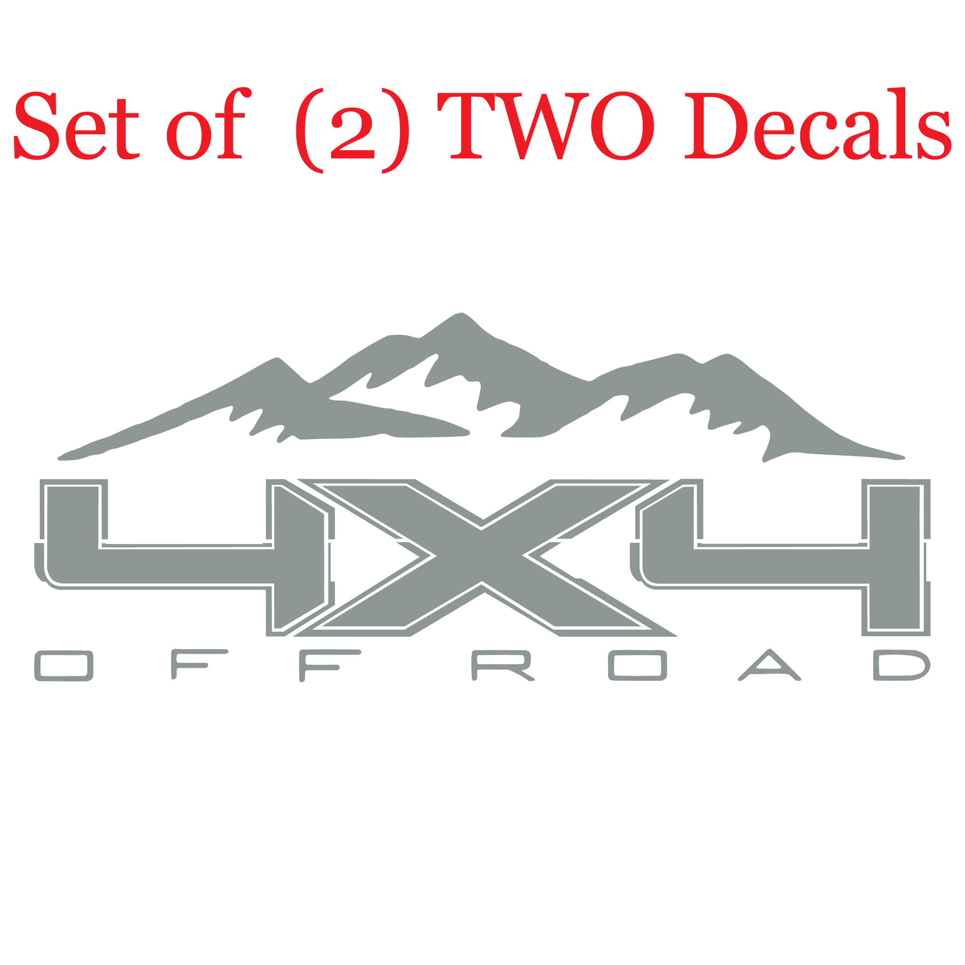 Shop Vinyl Design F-150 F-250 Trucks Replacement Bedside Decals Mountain 4 x 4 Off Road #09 Vehicle decal 001 Grey Gloss Shop Vinyl Design decals stickers