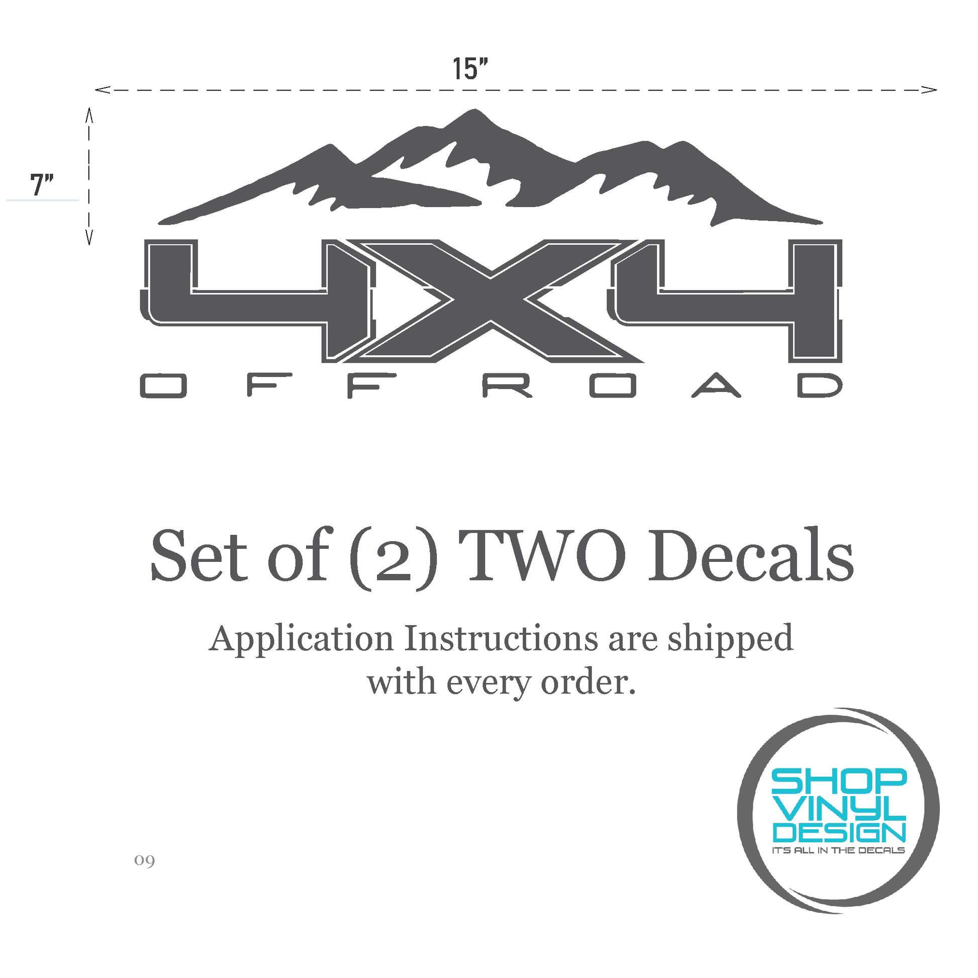 Shop Vinyl Design F-150 F-250 Trucks Replacement Bedside Decals Mountain 4 x 4 Off Road #09 Vehicle decal 001 Shop Vinyl Design decals stickers