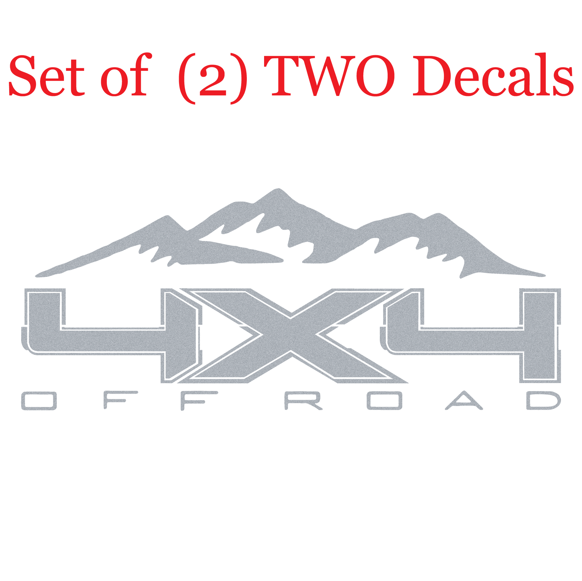 Shop Vinyl Design F-150 F-250 Trucks Replacement Bedside Decals Mountain 4 x 4 Off Road #09 Vehicle decal 001 Silver Metallic Shop Vinyl Design decals stickers
