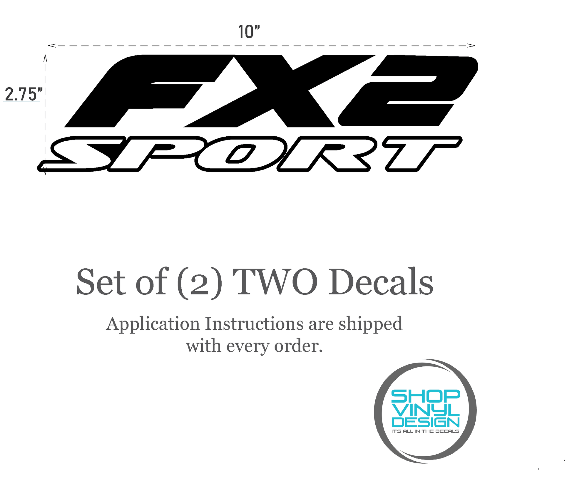 Shop Vinyl Design F-150 FX2 Sport Replacement Bedside Decals Vehicle Vinyl Graphic Decal 10"-inch Shop Vinyl Design decals stickers