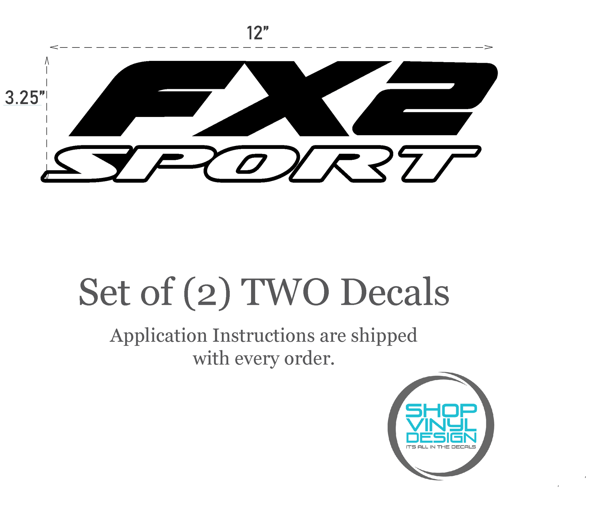 Shop Vinyl Design F-150 FX2 Sport Replacement Bedside Decals Vehicle Vinyl Graphic Decal 12"-inch Shop Vinyl Design decals stickers