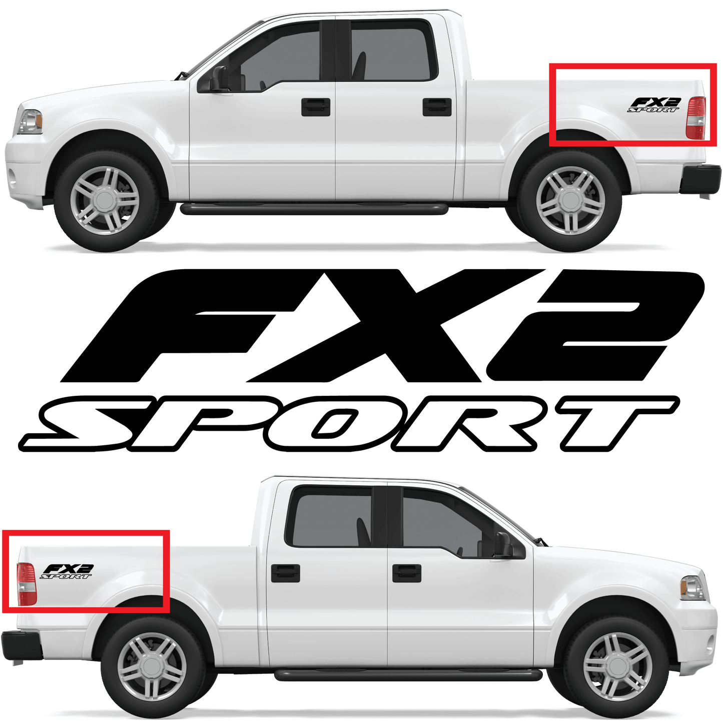 Shop Vinyl Design F-150 FX2 Sport Replacement Bedside Decals Vehicle Vinyl Graphic Decal Shop Vinyl Design decals stickers