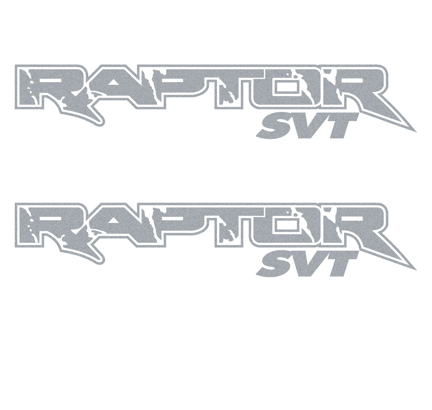 Shop Vinyl Design F-150 Raptor SVT Replacement Bedside Decals #010 Vehicle Decal Silver Metallic Shop Vinyl Design decals stickers