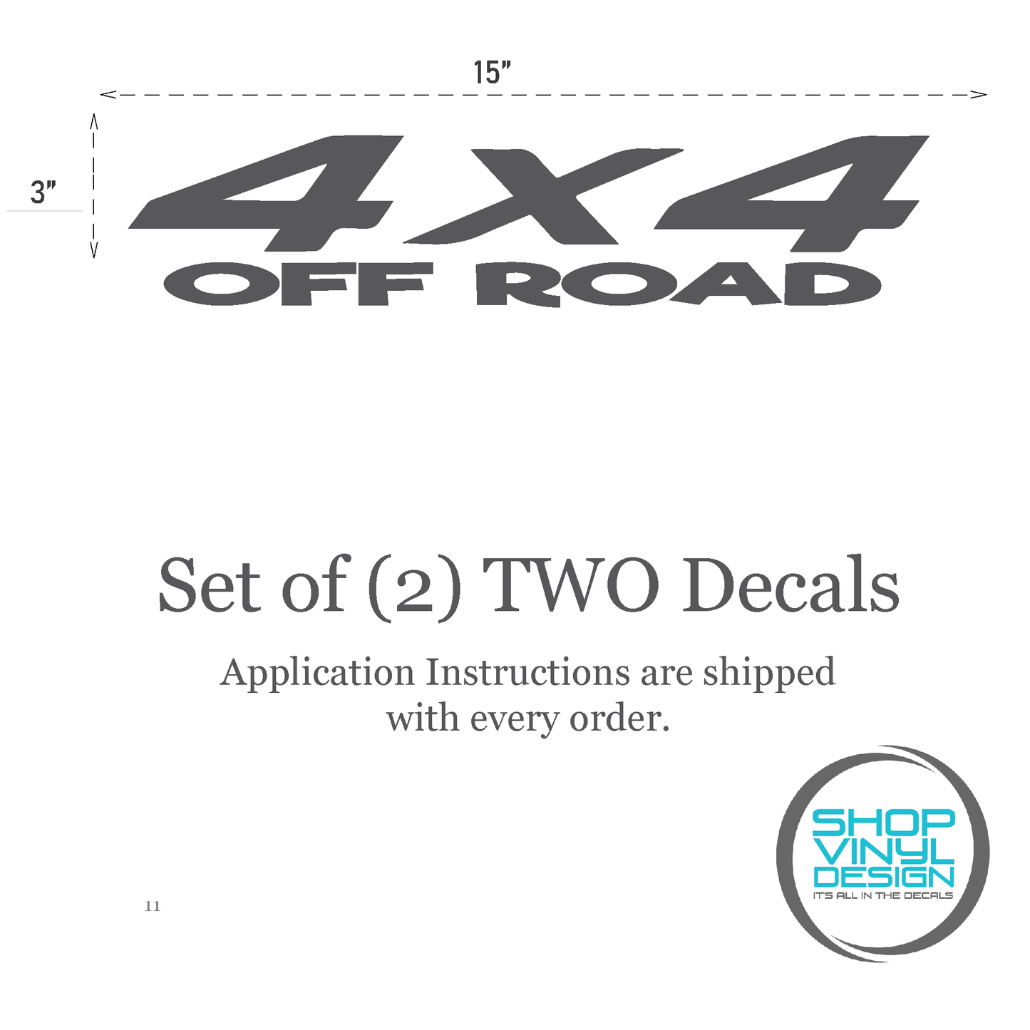 Shop Vinyl Design RAM Trucks 4 x 4 Off Road Replacement Bedside Decals #11 Vehicle decal 001 Shop Vinyl Design decals stickers