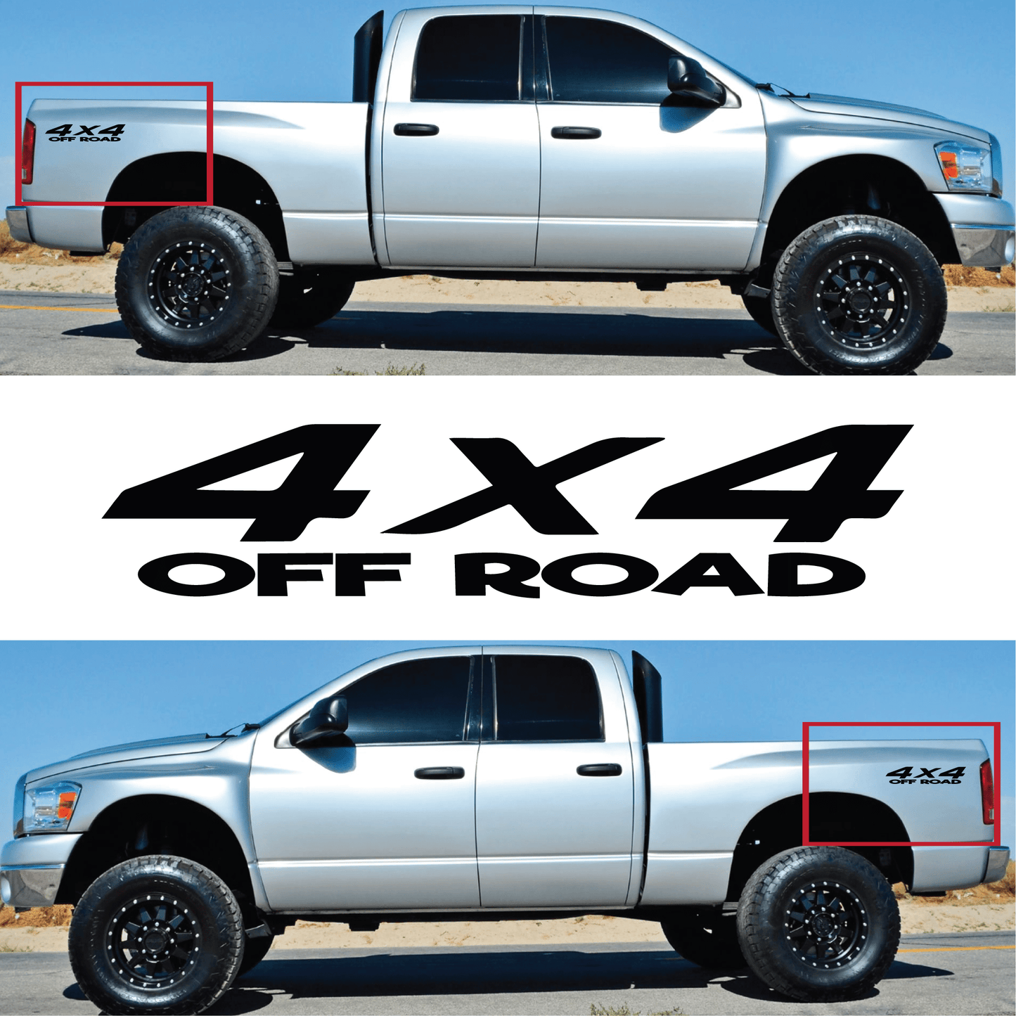 Shop Vinyl Design RAM Trucks 4 x 4 Off Road Replacement Bedside Decals #11 Vehicle decal 001 Shop Vinyl Design decals stickers