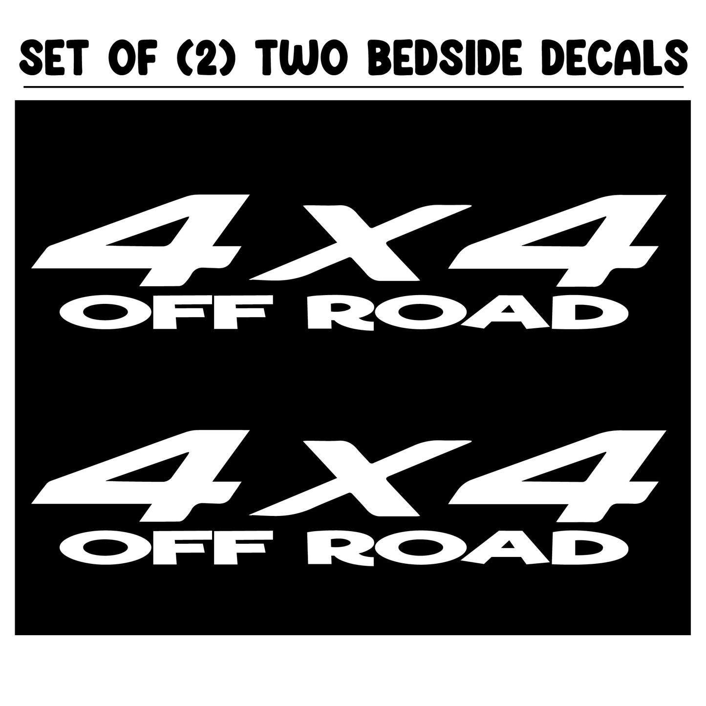 Shop Vinyl Design RAM Trucks 4 x 4 Off Road Replacement Bedside Decals #11 Vehicle decal 001 White Gloss Shop Vinyl Design decals stickers