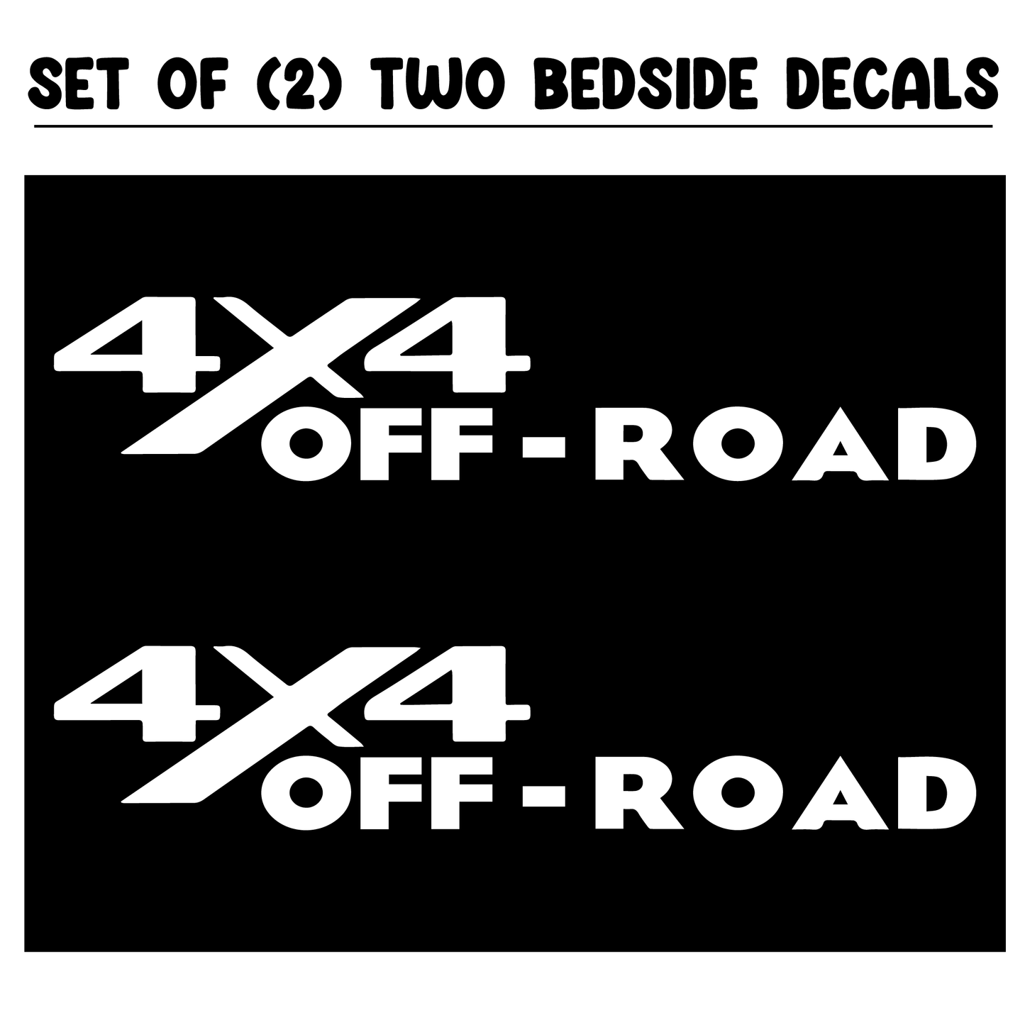 Shop Vinyl Design RAM Trucks 4 x 4 Off Road Replacement Bedside Decals #13 Vehicle 001 White Gloss Shop Vinyl Design decals stickers