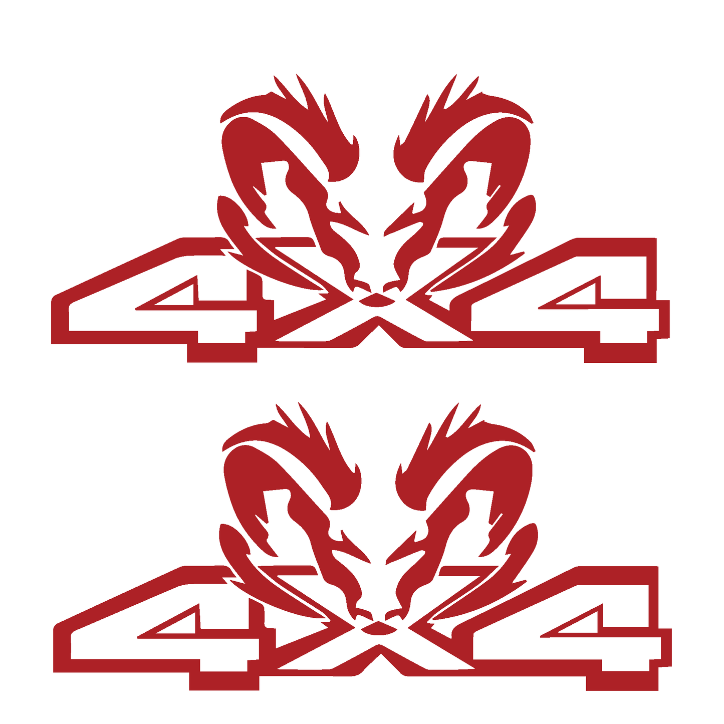 Shop Vinyl Design RAM Trucks 4 x 4 Replacement Bedside Decals #22 Vehicle decal 001 Red Gloss Shop Vinyl Design decals stickers