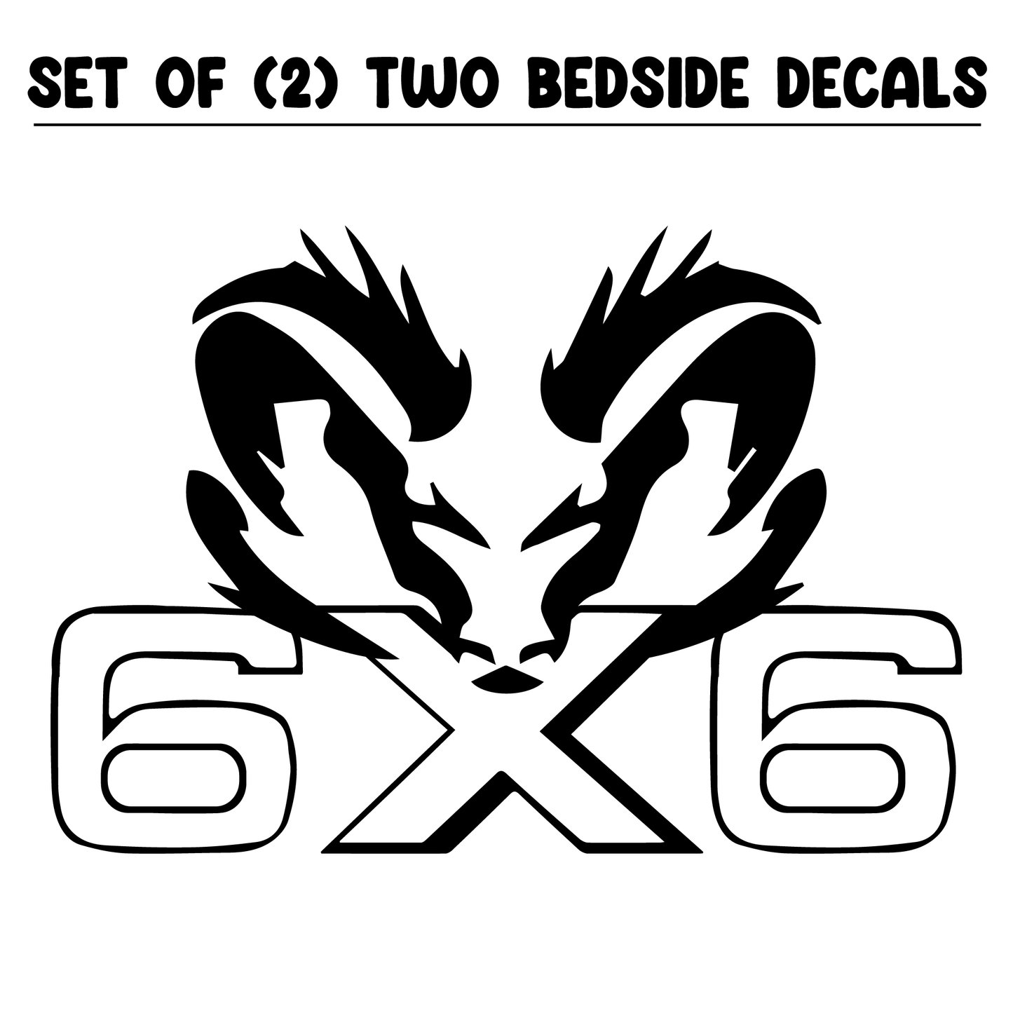 Shop Vinyl Design RAM Trucks 6 x 6 Replacement Bedside Decals #002 Vehicle decal 001 Black Gloss Shop Vinyl Design decals stickers