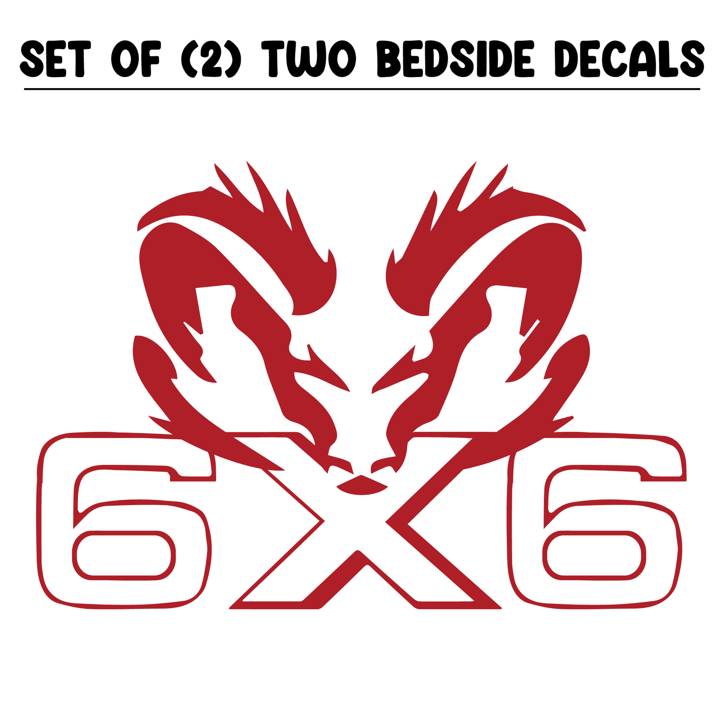 Shop Vinyl Design RAM Trucks 6 x 6 Replacement Bedside Decals #002 Vehicle decal 001 Red Gloss Shop Vinyl Design decals stickers