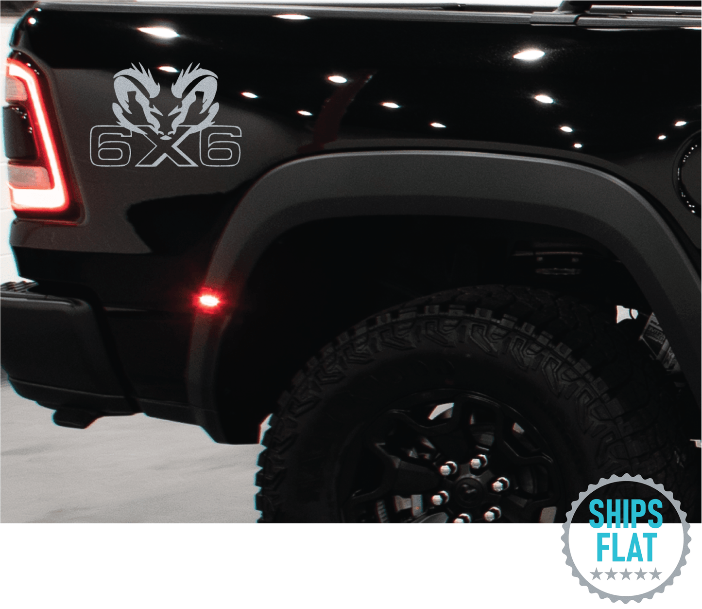 Shop Vinyl Design RAM Trucks 6 x 6 Replacement Bedside Decals #002 Vehicle decal 001 Silver Metallic Shop Vinyl Design decals stickers