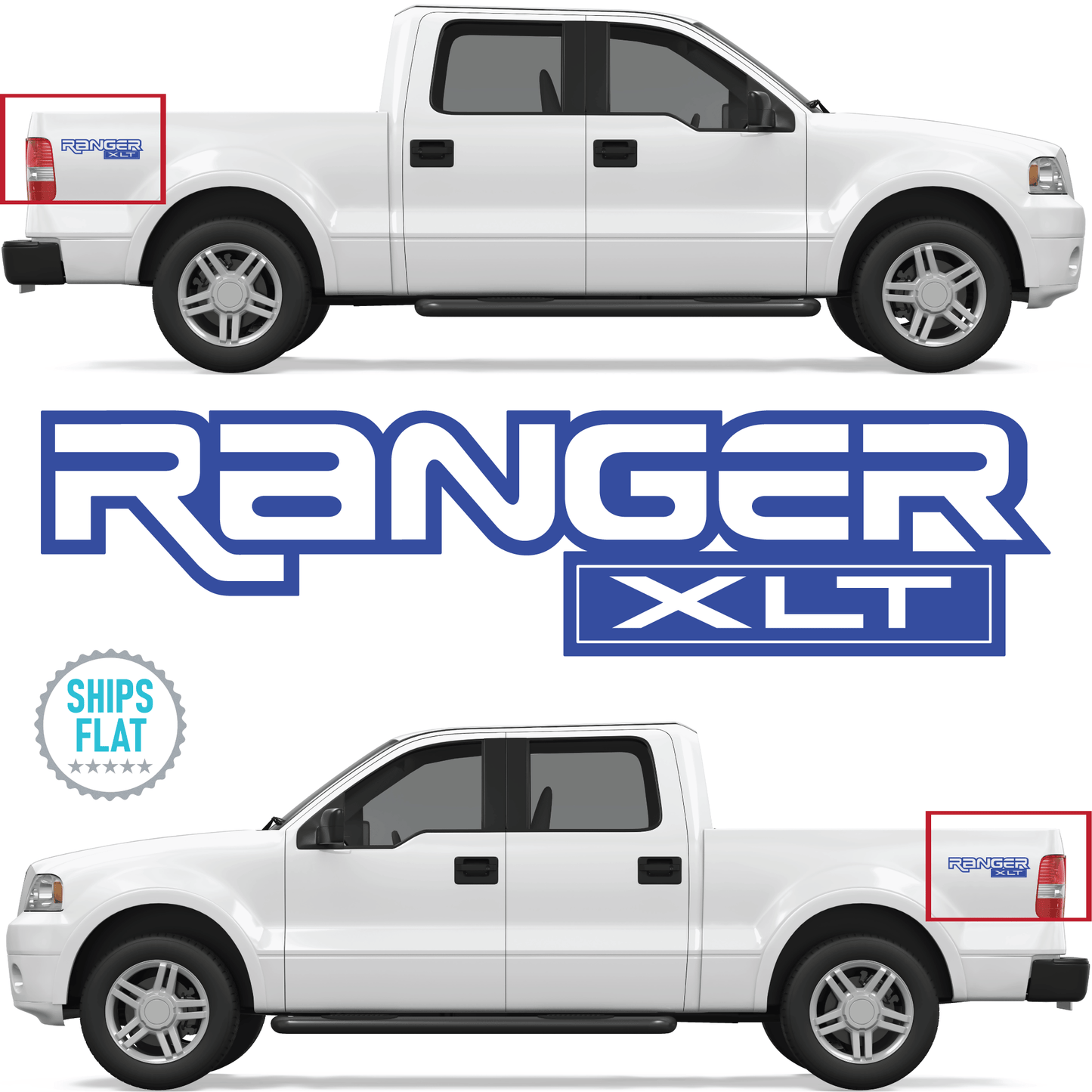 Shop Vinyl Design Ranger XLT Trucks Replacement Bedside Decals Vehicle 001 Shop Vinyl Design decals stickers