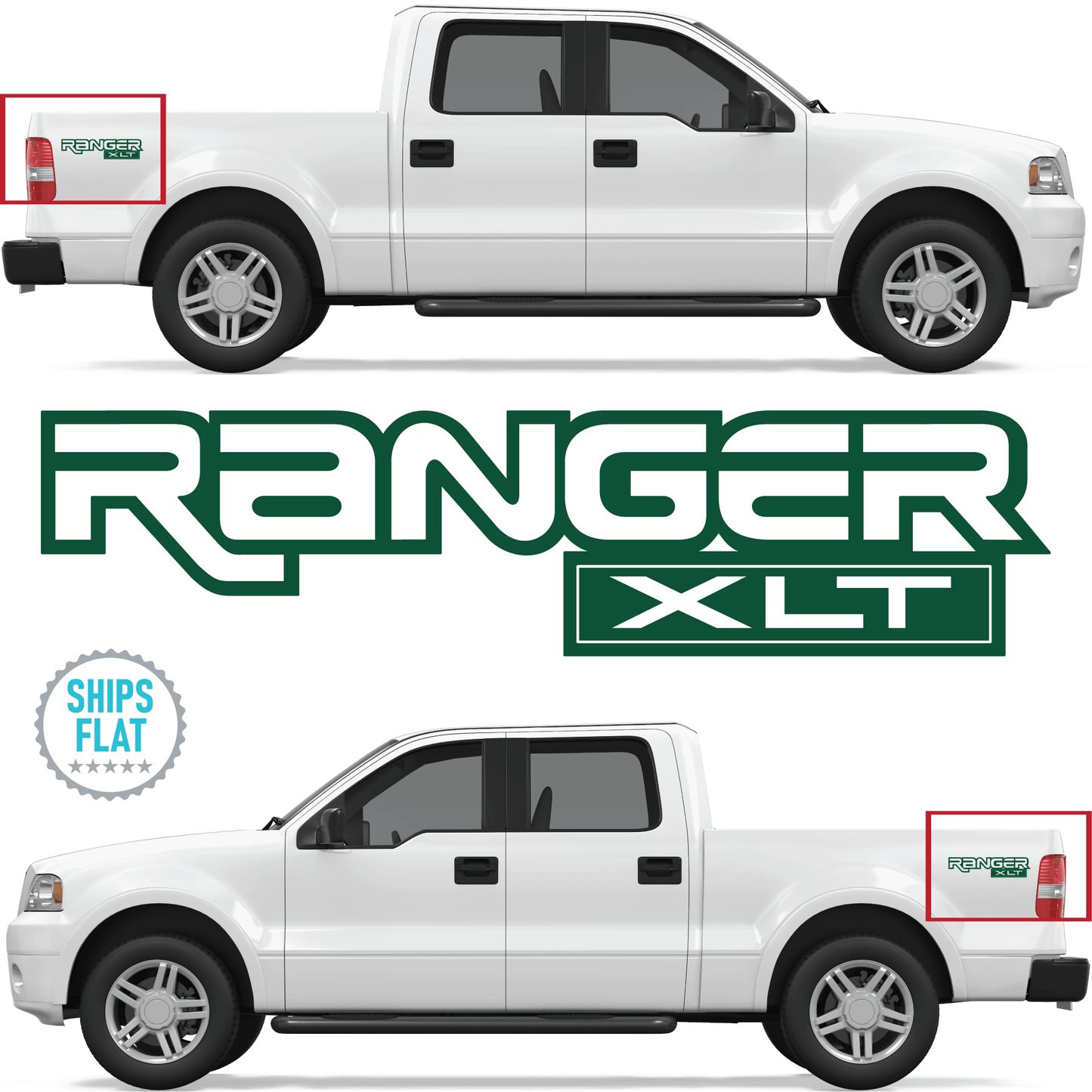 Shop Vinyl Design Ranger XLT Trucks Replacement Bedside Decals Vehicle 001 Shop Vinyl Design decals stickers