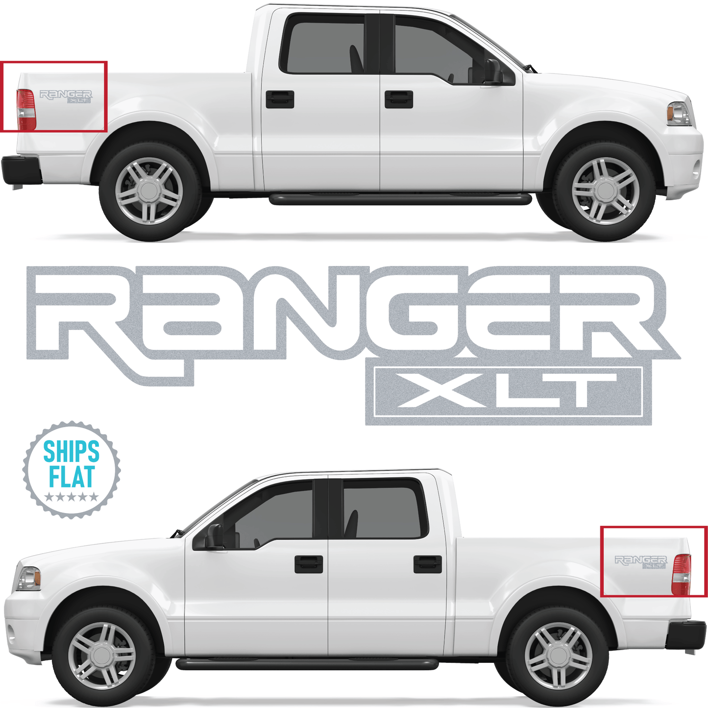 Shop Vinyl Design Ranger XLT Trucks Replacement Bedside Decals Vehicle 001 Shop Vinyl Design decals stickers