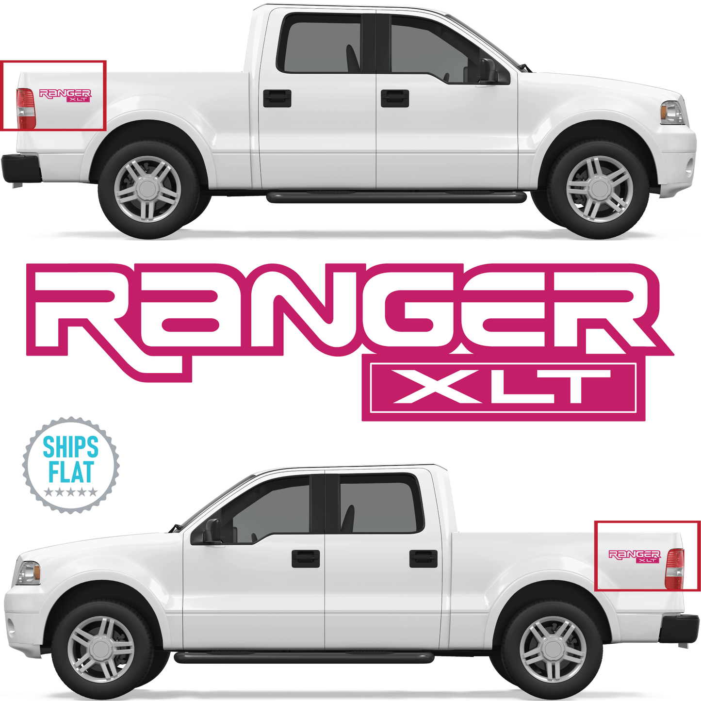 Shop Vinyl Design Ranger XLT Trucks Replacement Bedside Decals Vehicle 001 Shop Vinyl Design decals stickers