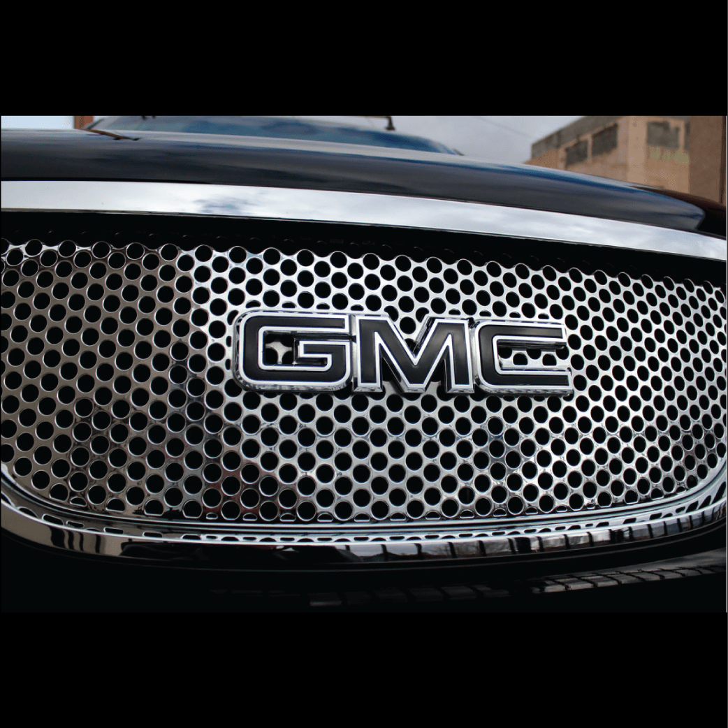 Shop Vinyl Design Sierra Yukon Denali Acadia Terrain FRONT/REAR Emblem Wrap Kit GMC Emblem Overlay Kits Shop Vinyl Design decals stickers