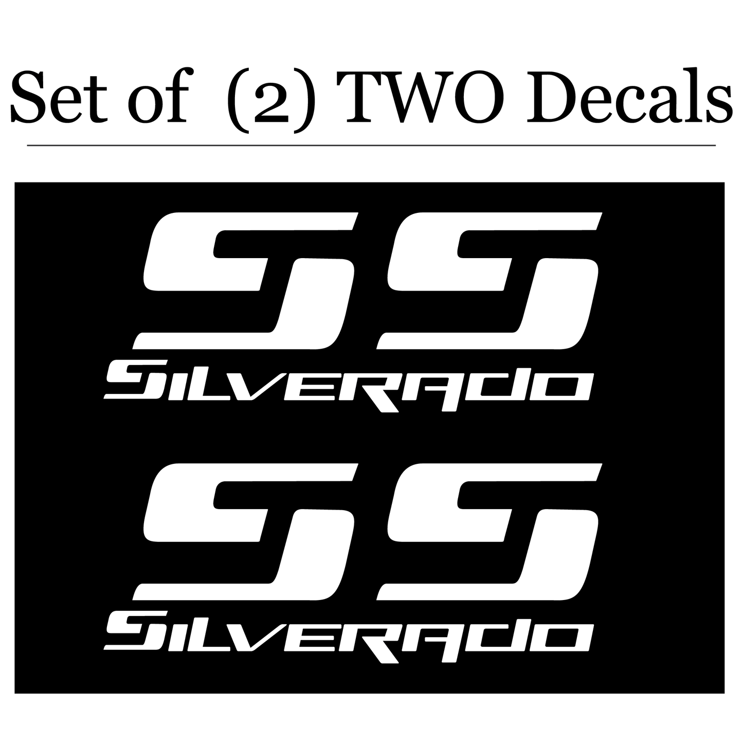 Shop Vinyl Design Silverado SS Replacement Bedside Decals Vehicle 001 White Gloss Shop Vinyl Design decals stickers