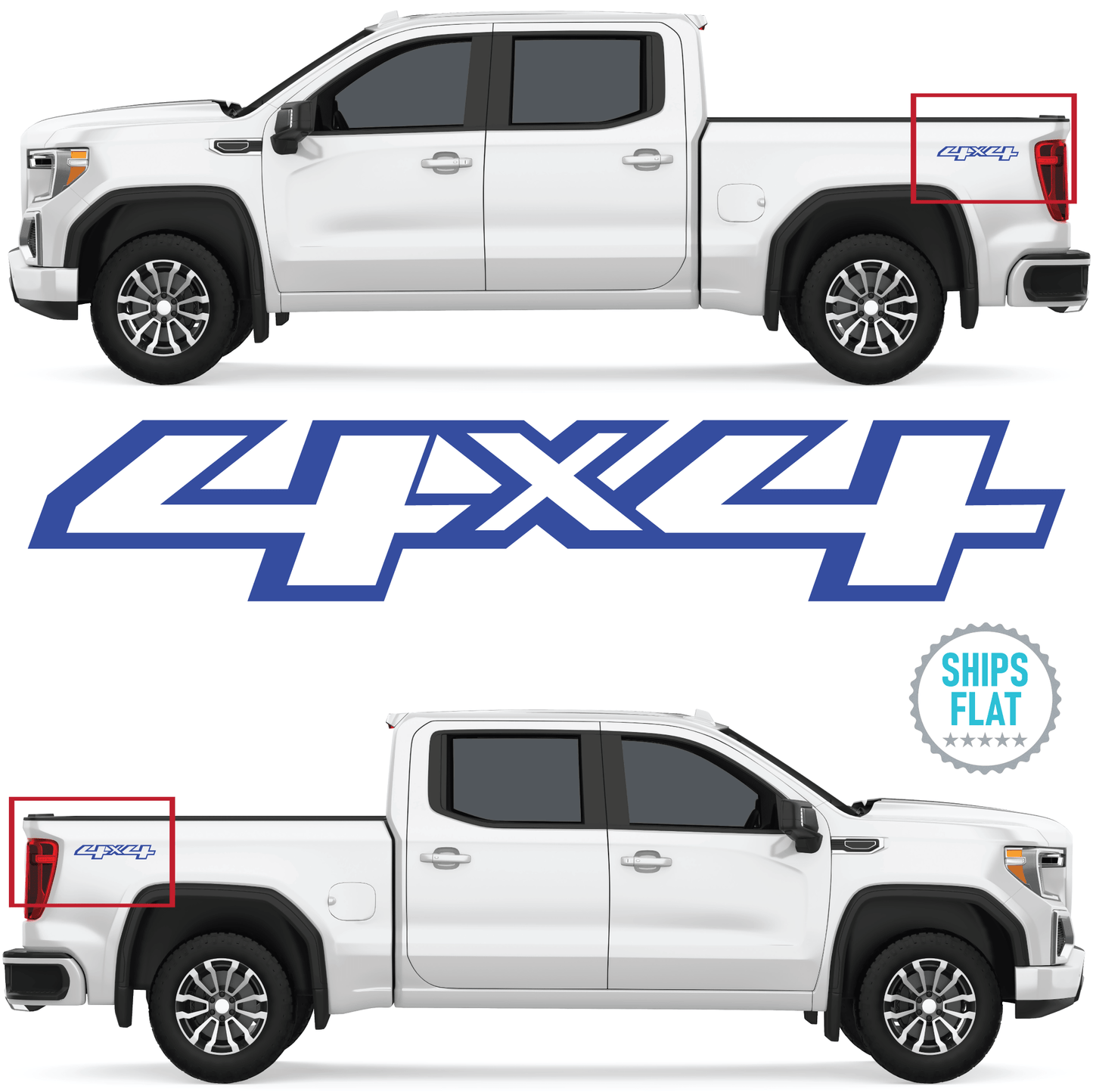 Shop Vinyl Design Silverado Trucks 4 x 4 Replacement Bedside Decals #33 Vehicle 001 Shop Vinyl Design decals stickers