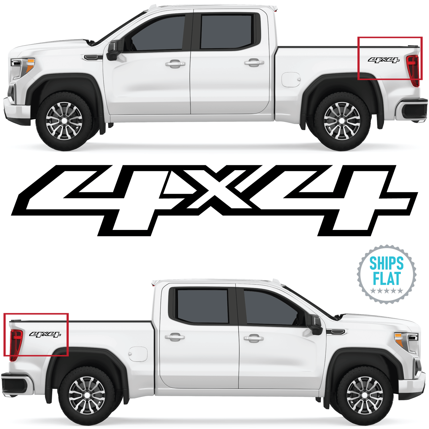 Shop Vinyl Design Silverado Trucks 4 x 4 Replacement Bedside Decals #33 Vehicle 001 Shop Vinyl Design decals stickers