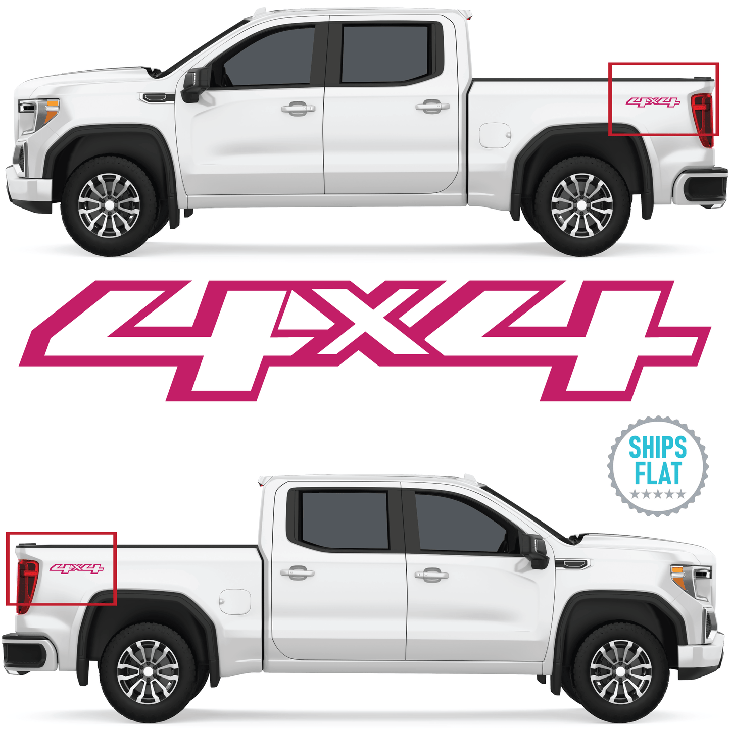 Shop Vinyl Design Silverado Trucks 4 x 4 Replacement Bedside Decals #33 Vehicle 001 Shop Vinyl Design decals stickers