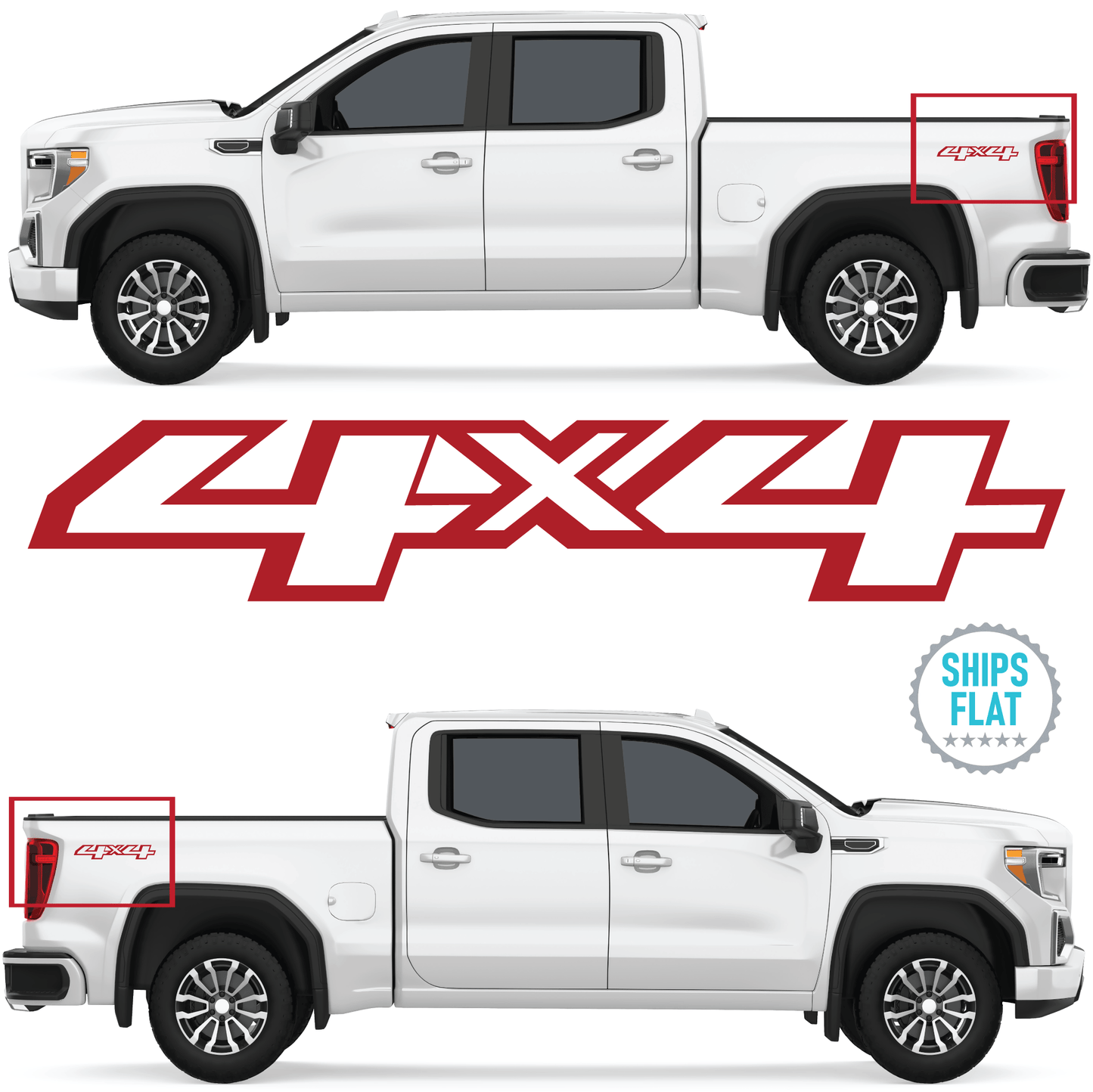 Shop Vinyl Design Silverado Trucks 4 x 4 Replacement Bedside Decals #33 Vehicle 001 Shop Vinyl Design decals stickers