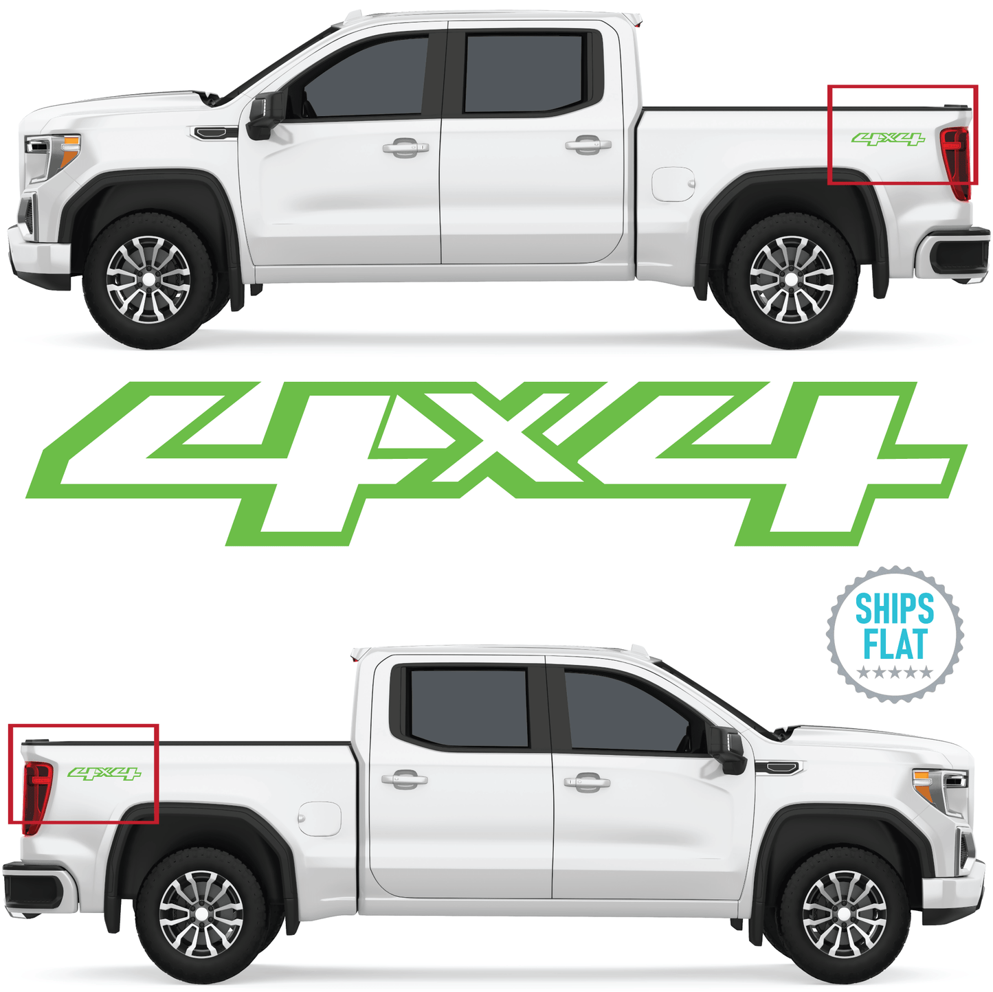Shop Vinyl Design Silverado Trucks 4 x 4 Replacement Bedside Decals #33 Vehicle 001 Shop Vinyl Design decals stickers