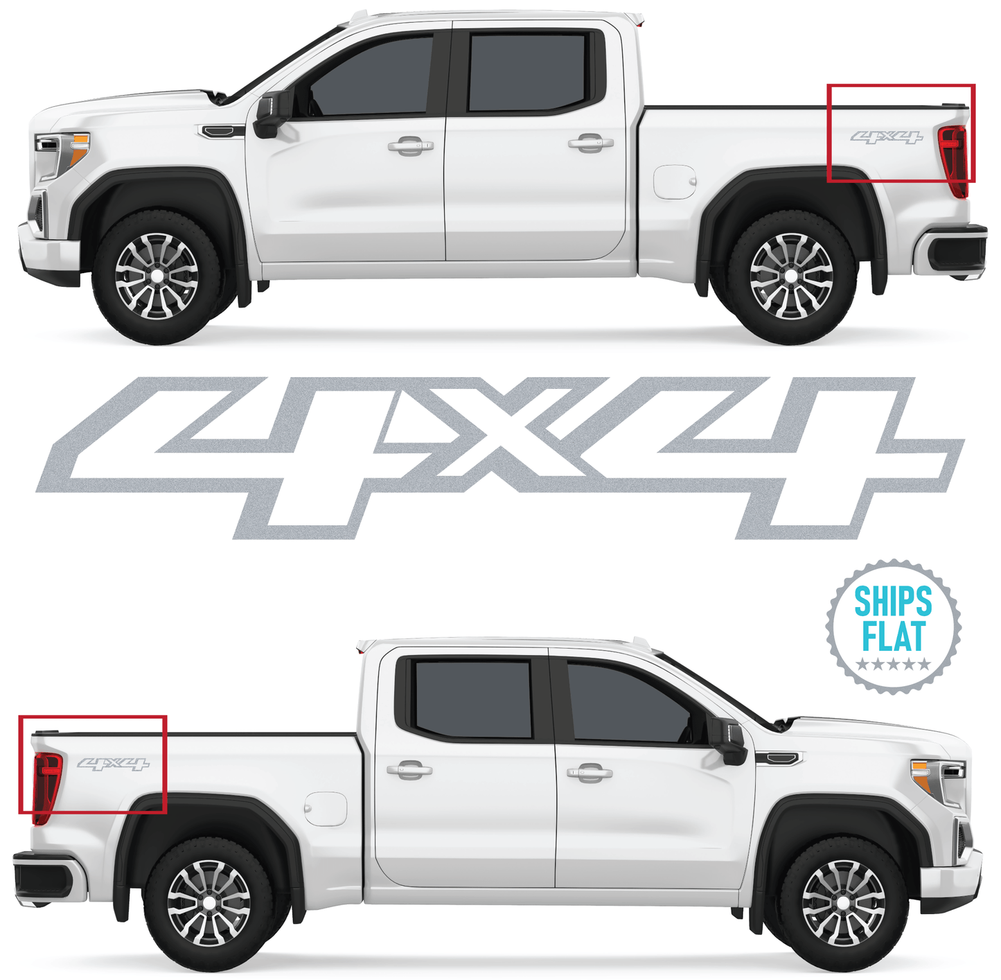 Shop Vinyl Design Silverado Trucks 4 x 4 Replacement Bedside Decals #33 Vehicle 001 Shop Vinyl Design decals stickers